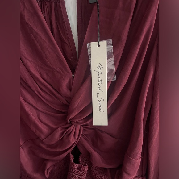 Mustard Seed Burgundy Romper - Picture 3 of 4